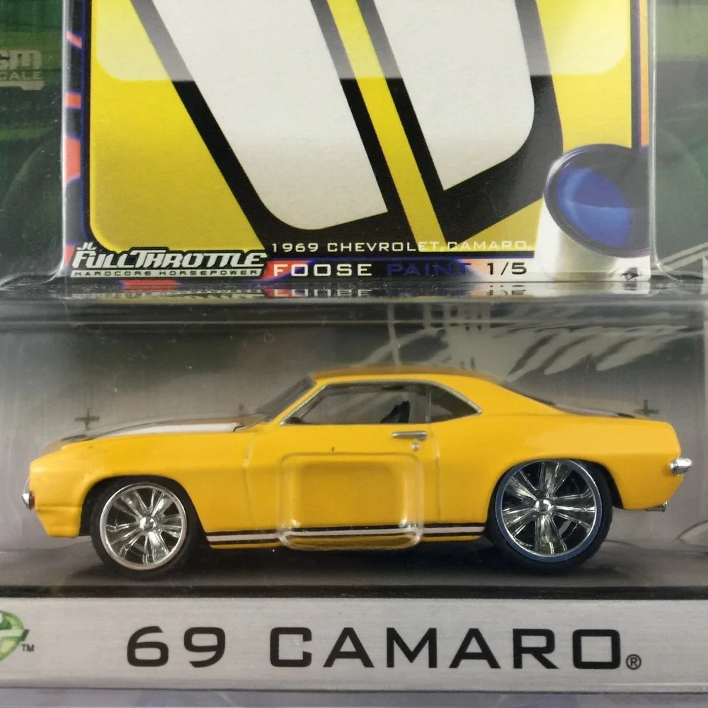 JL Foose Full Throttle 1969 69 Chevrolet Chevy Camaro‎ Car Yellow Die Cast 3.25